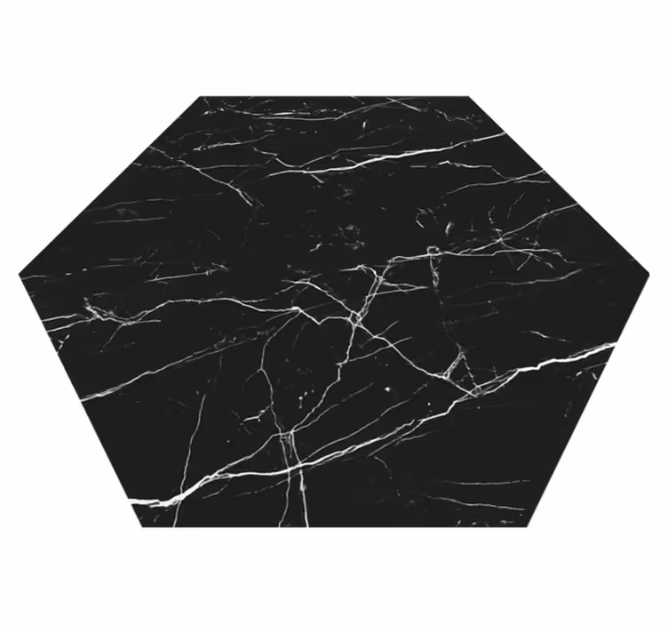 Tapis vinyle marbre hexagone en pierre marbrée - TenStickers