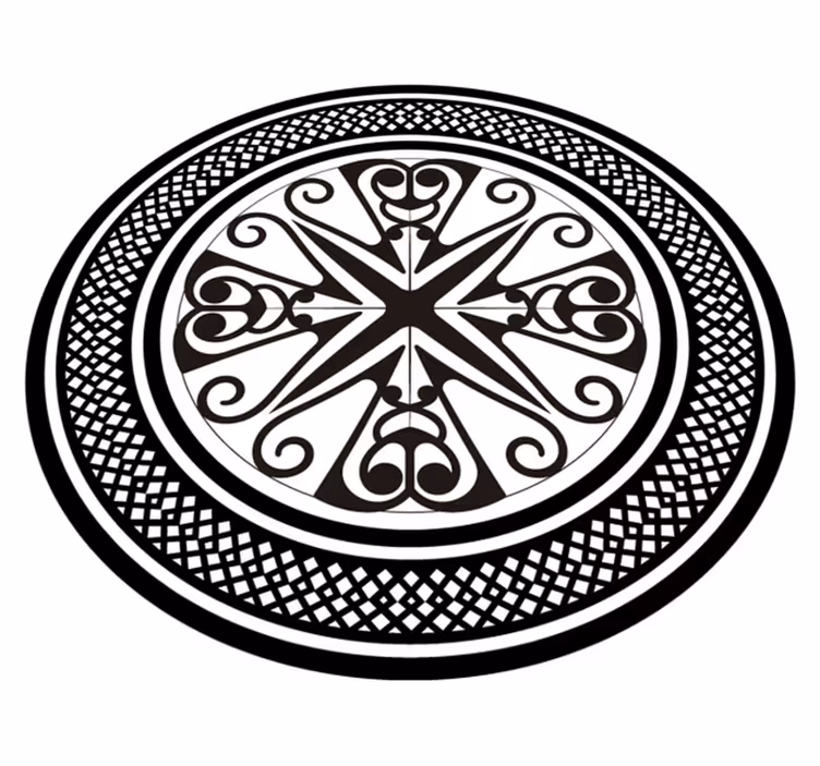 Tapis vinyle géométrique en spirale circulaire - TenStickers