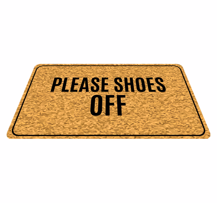 Tapis vinyle citation enlevez vos chaussures s'il vous plaît - TenStickers