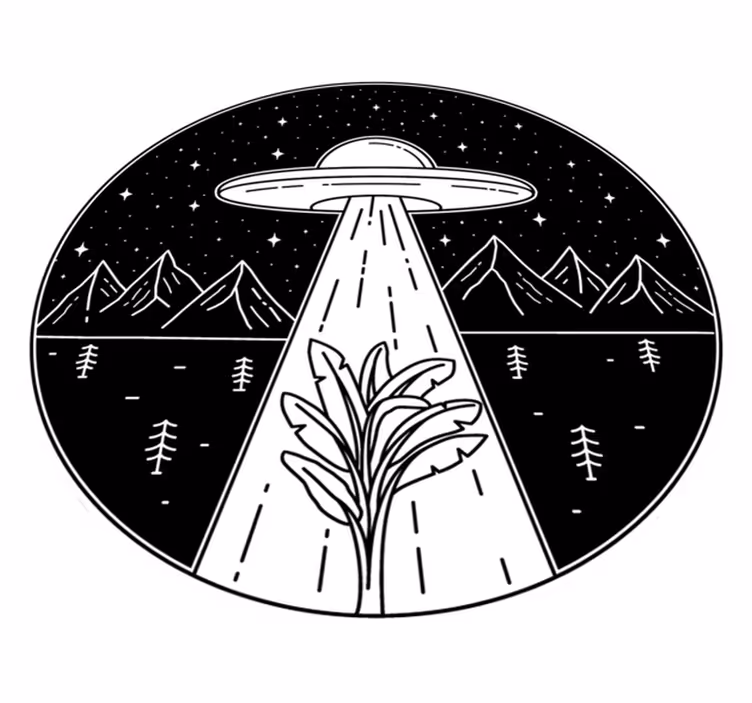 Tapis vinyle jeux scène d'enlèvement extraterrestre - TenStickers