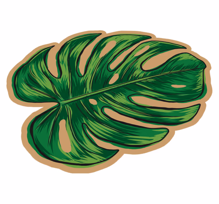 Tapis vinyle plantes forme de feuille tropicale - TenStickers