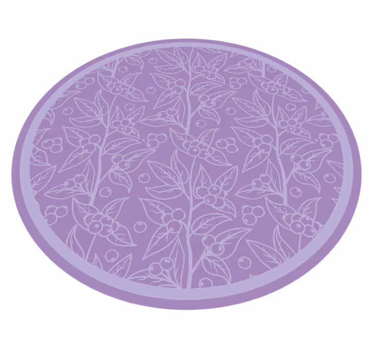 Tapis vinyle plantes branches de baies de lavande - TenStickers