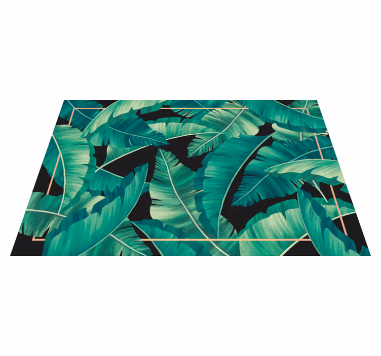 Tapis vinyle salon Feuilles vert foncé - TenStickers