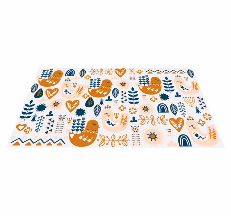 Tapis vinyle enfant oiseaux style nordique - TenStickers