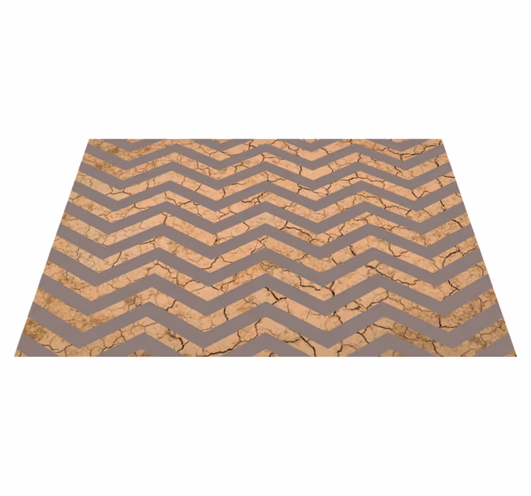 Tapis vinyle texture surface craquelée en chevron - TenStickers