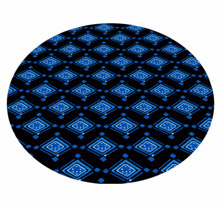 Tapis vinyle géométrique motif losanges bleus - TenStickers