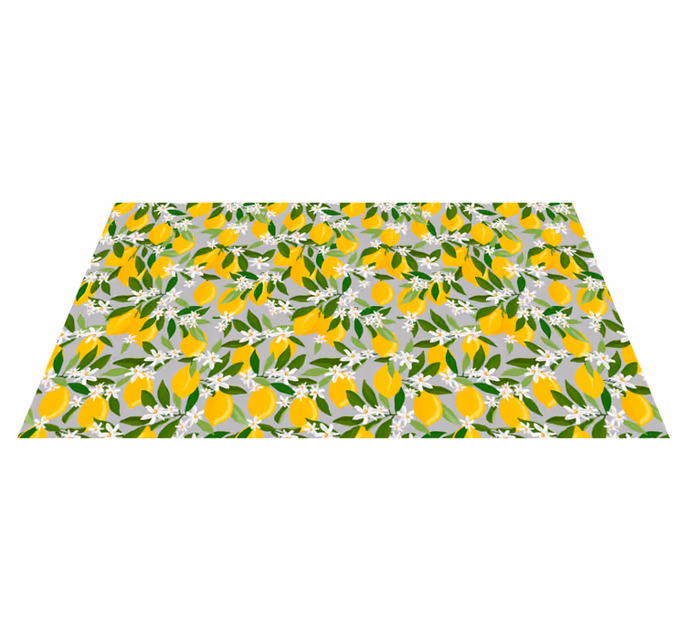 Tapis vinyle cuisine fleurs d'agrumes luxuriantes - TenStickers