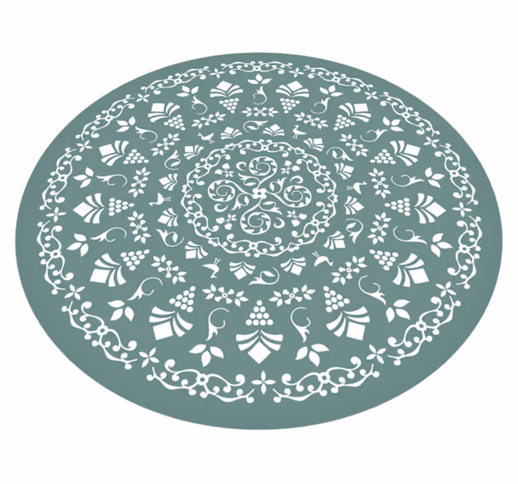 Tapis vinyle mandala motif floral - TenStickers