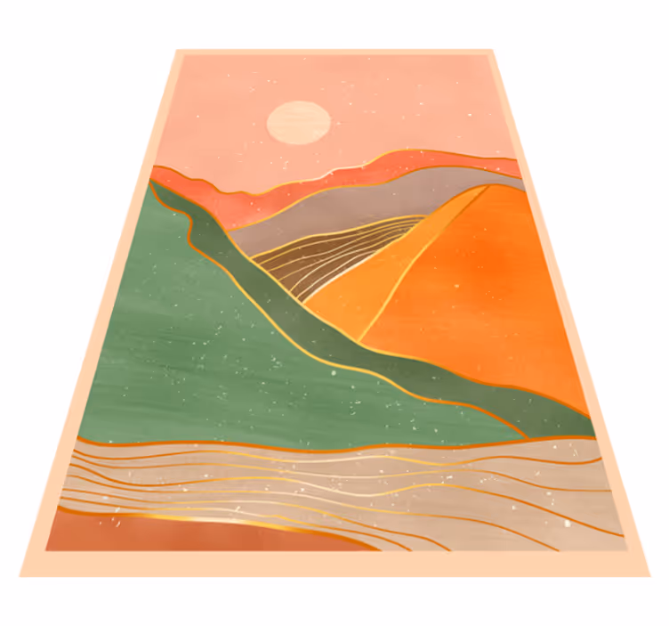 Tapis vinyle design moderne paysage de montagne abstrait - TenStickers