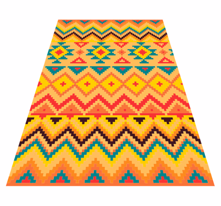 Tapis vinyle éthnique motif géométrique vibrant - TenStickers