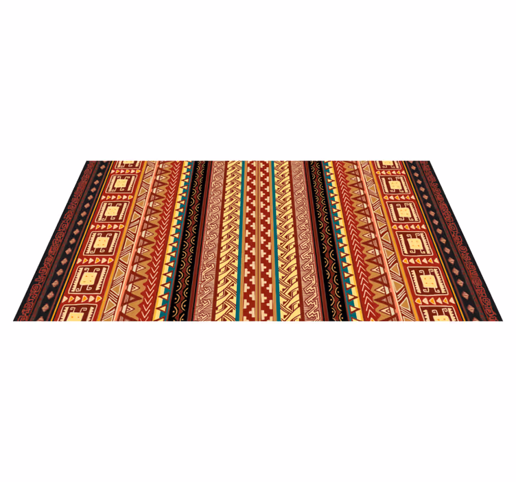 Tapis vinyle chambre rayures à motifs ethniques - TenStickers