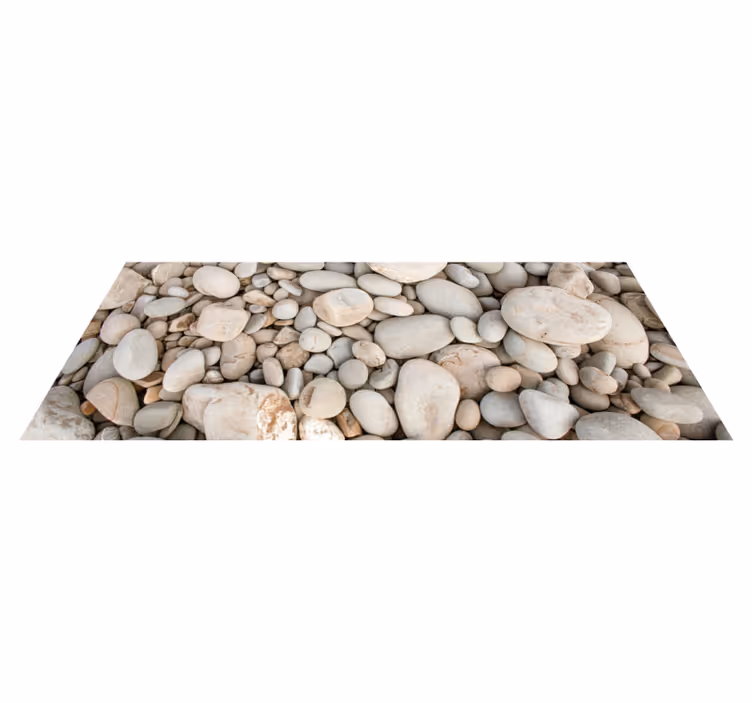 Tapis vinyle cuisine galets clairs - TenStickers