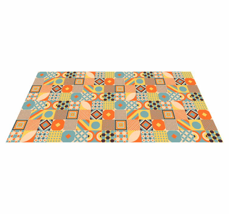 Tapis vinyle géométrique concept de carreaux dynamiques - TenStickers