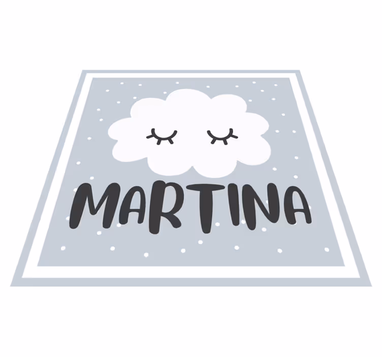 Tapis vinyle bébé nuage gris avec nom - TenStickers