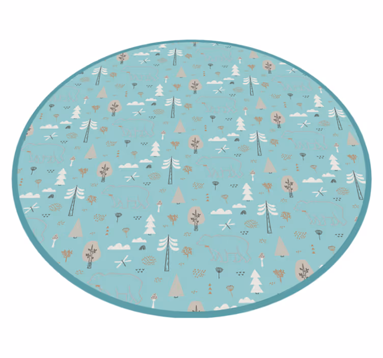 Tapis vinyle bébé scène d'animaux de la forêt - TenStickers