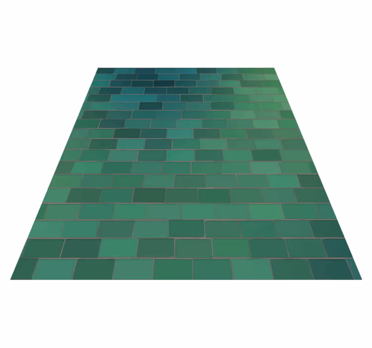 Tapis vinyle vert motif briques - TenStickers