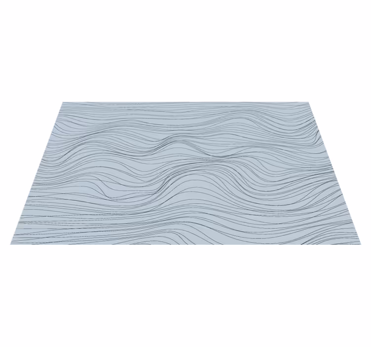 Tapis vinyle salon motifs bleus ondulés - TenStickers