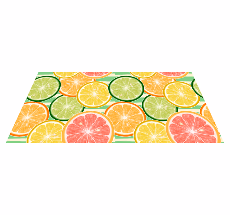 Tapis vinyle cuisine motif d'agrumes - TenStickers