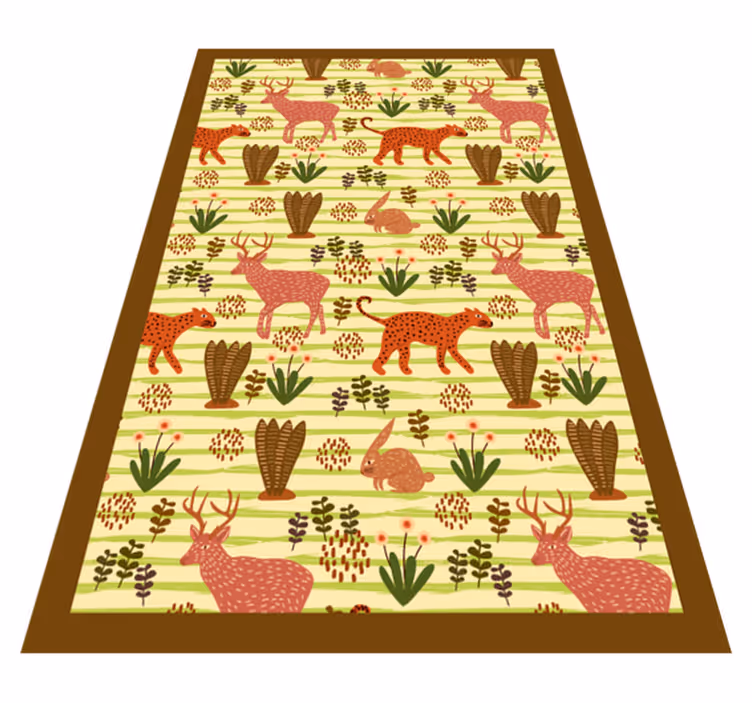 Tapis vinyle animal motif de faune de safari - TenStickers