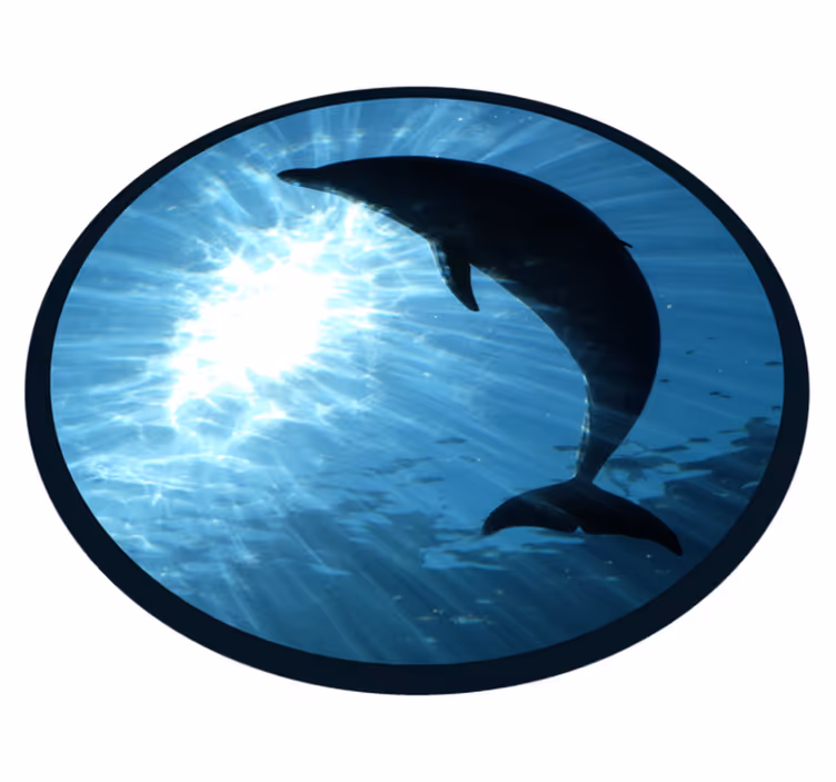 Tapis vinyle animal Silhouette de dauphin - TenStickers