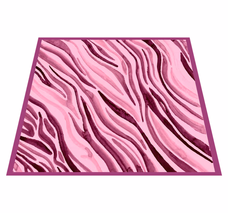Tapis vinyle motif animal rayures zèbre roses - TenStickers