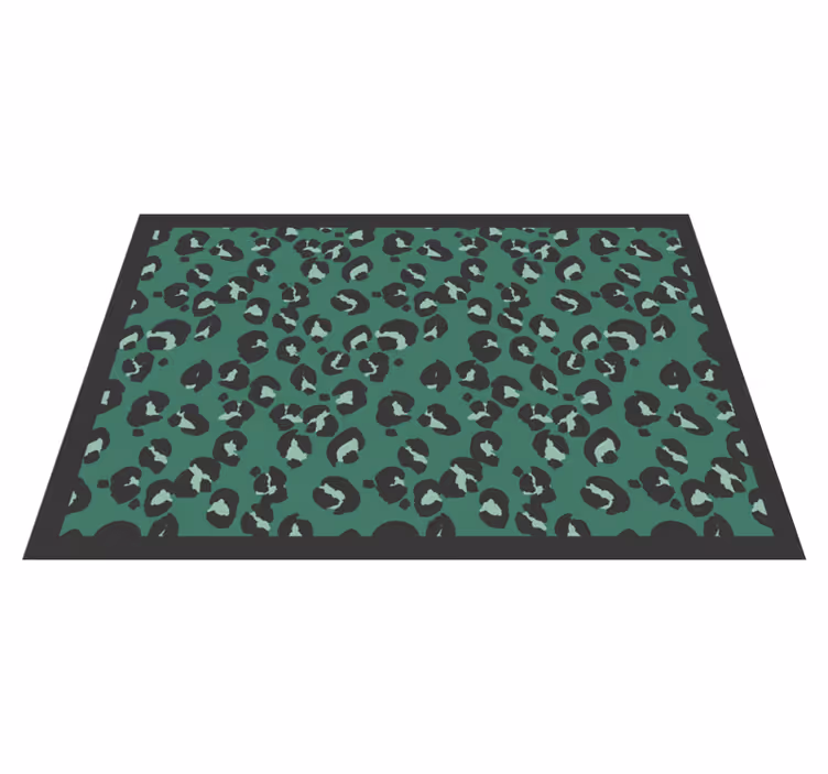 tapis vinyle chambre Imprimé léopard vert sauge - TenStickers
