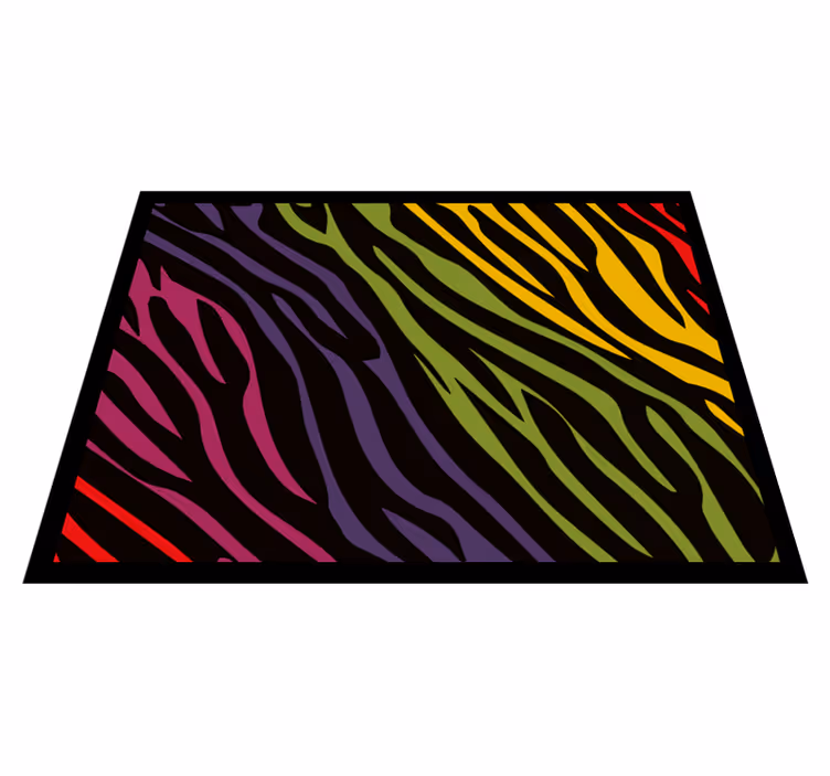 Tapis vinyle motif animal rayures zébrées vibrantes - TenStickers
