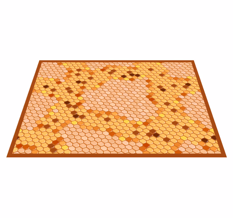 Tapis vinyle cuisine design hexagone en nid d'abeille - TenStickers