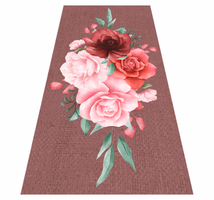 Tapis vinyle plantes bouquet de roses élégance - TenStickers