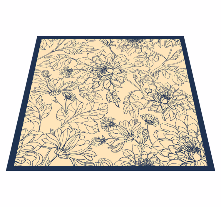 tapis vinyle salon Modèle de type différent de pivoine - TenStickers