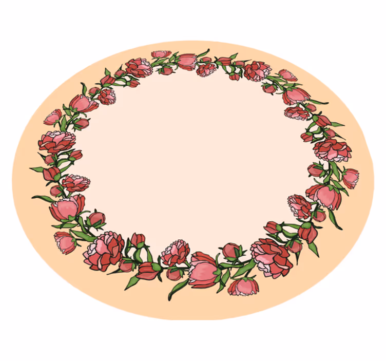 Tapis vinyle plantes accent circulaire floral - TenStickers