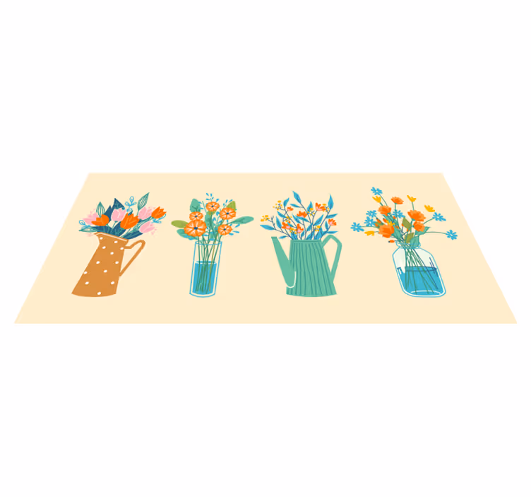 Tapis vinyle plantes présentation de centre de table floral - TenStickers