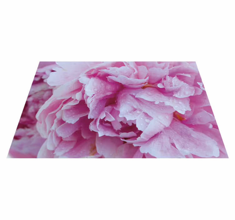 Tapis vinyle plantes fleur de pivoine rosée - TenStickers