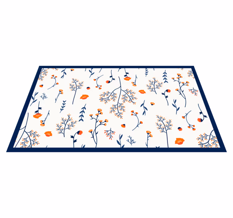 Tapis vinyle plantes motif de branches florales - TenStickers