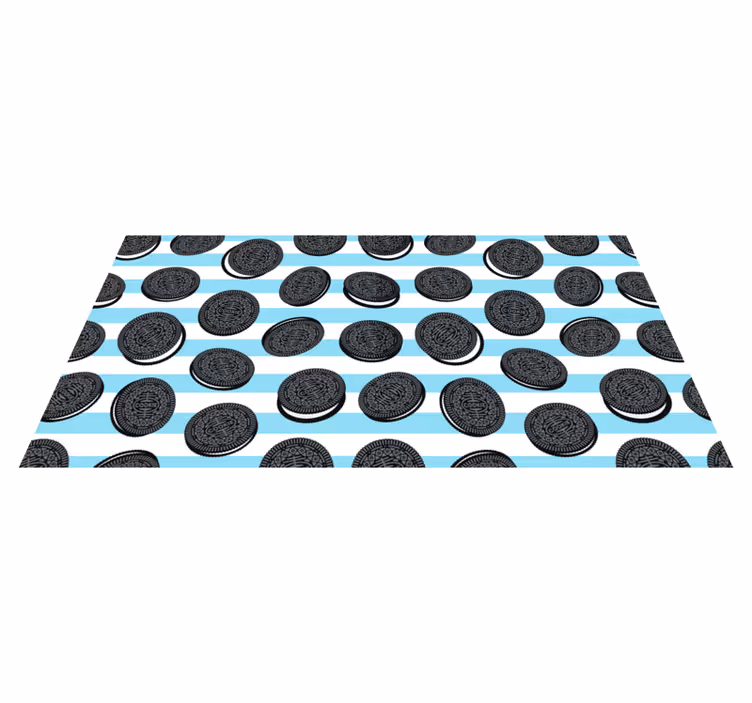 Tapis vinyle cuisine motif rayé oreo - TenStickers