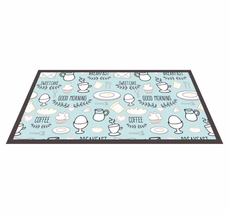 Tapis vinyle cuisine essentiels du petit-déjeuner - TenStickers