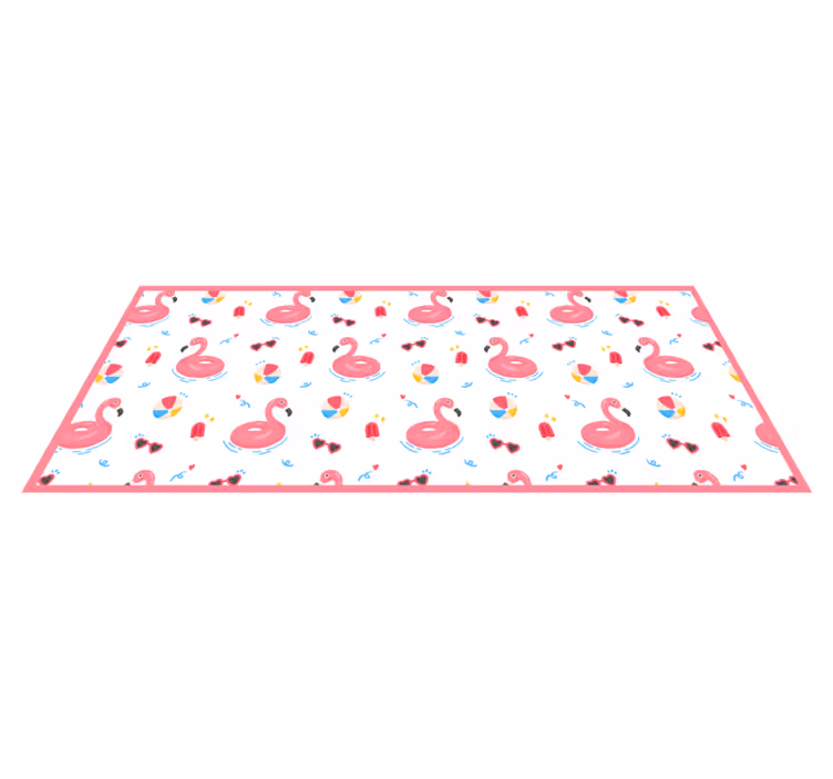 Tapis vinyle cuisine conception estivale de flamants roses - TenStickers