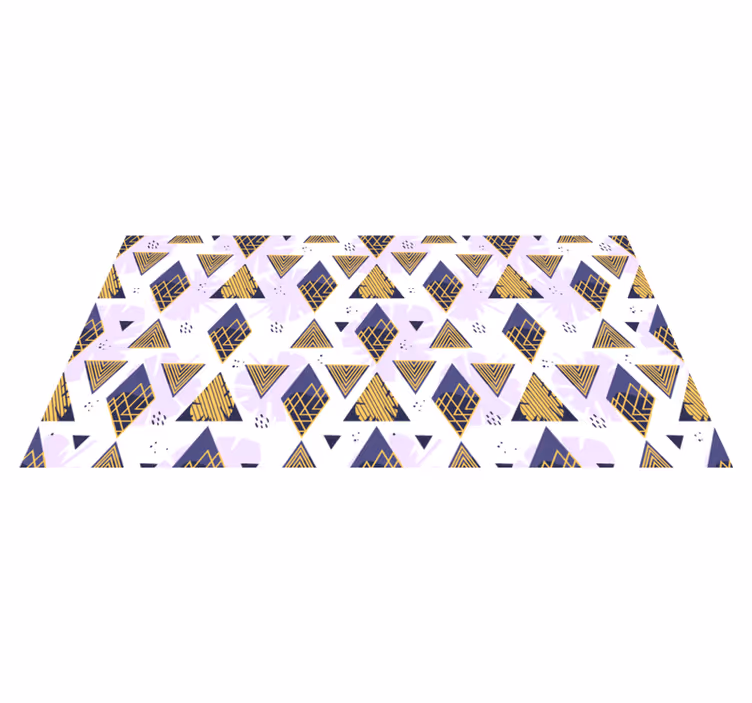 Tapis vinyle géométrique motif triangulaire en marbre - TenStickers