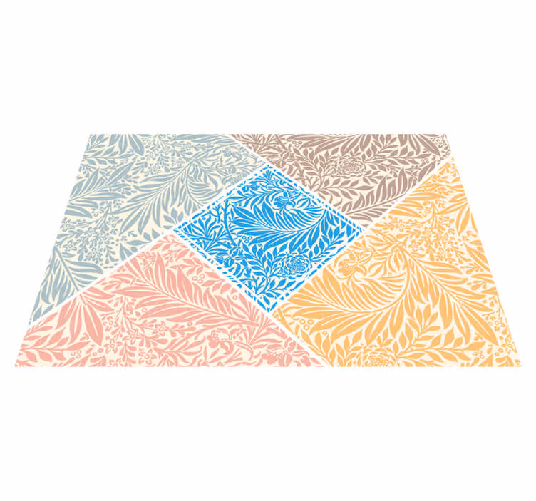 Tapis vinyle cuisine motif patchwork floral - TenStickers