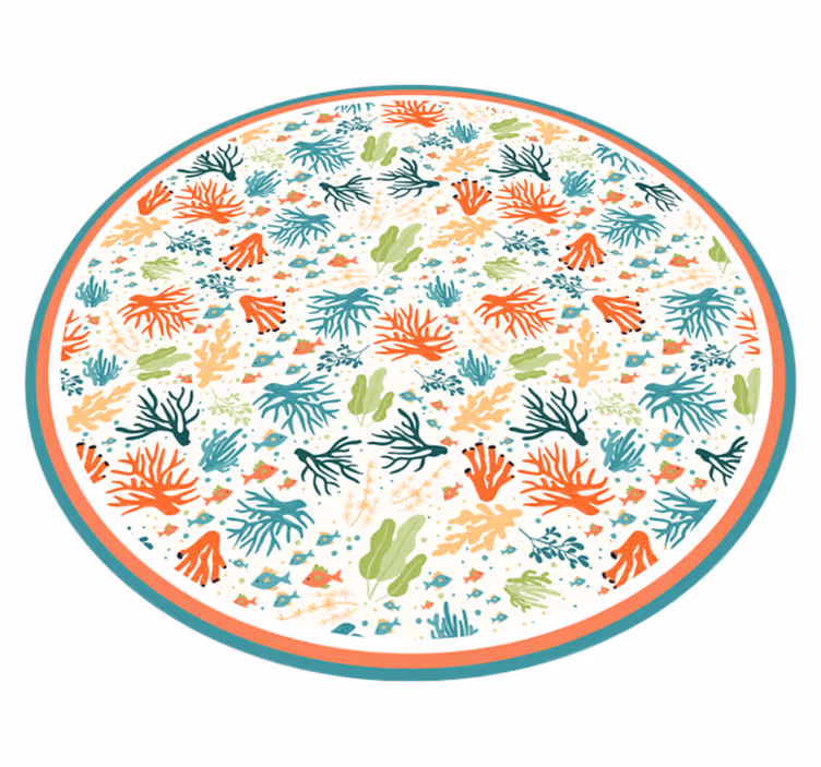 Tapis vinyle salle de bain inspiration récif corallien - TenStickers