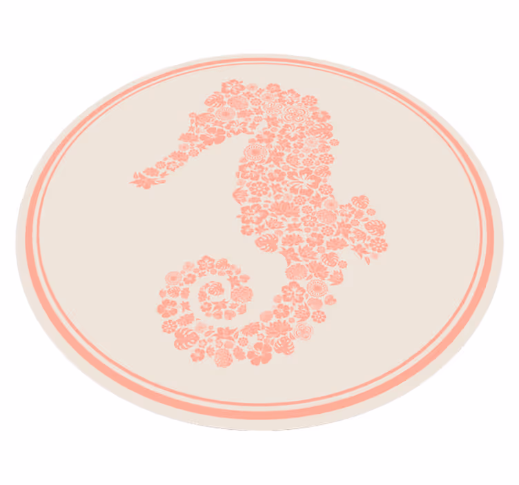 Tapis vinyle plantes motif floral d'hippocampe - TenStickers