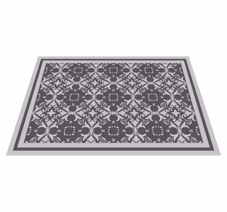 Tapis lino cuisine carreaux complexes gris - TenStickers
