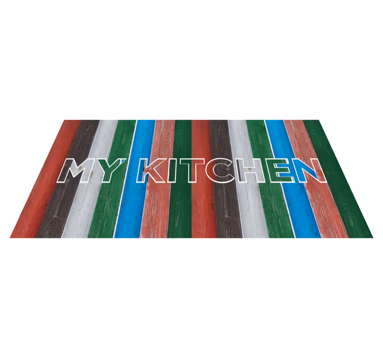 Tapis vinyle cuisine rayé coloré - TenStickers