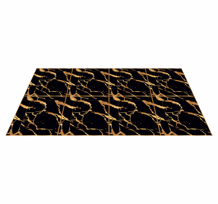 Tapis vinyle marbre effet de taches dorées - TenStickers