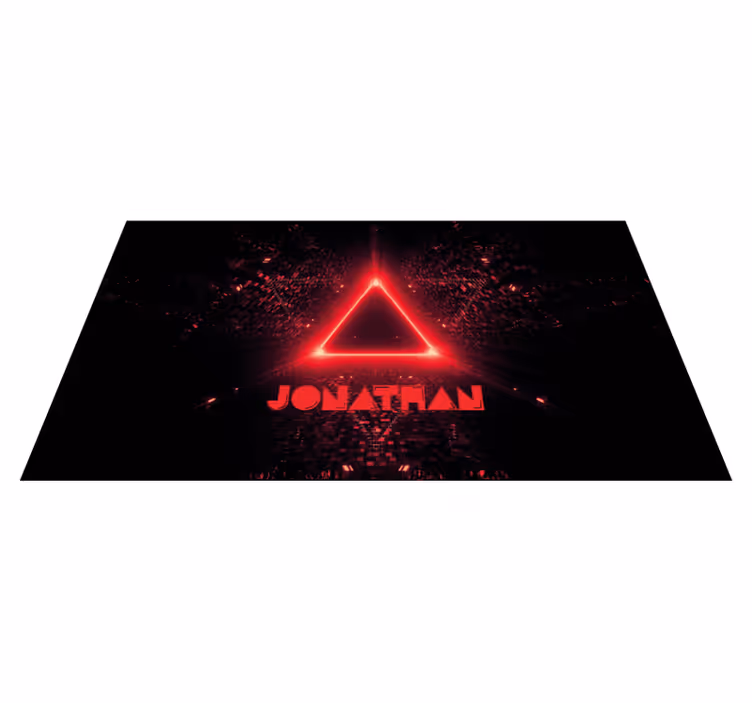 Tapis vinyle ado triangle néon avec nom - TenStickers