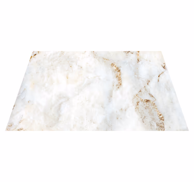 Tapis vinyle effet pierre marbre blanc et or - TenStickers