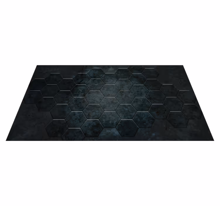 Tapis vinyle effet pierres texture de béton hexagones - TenStickers