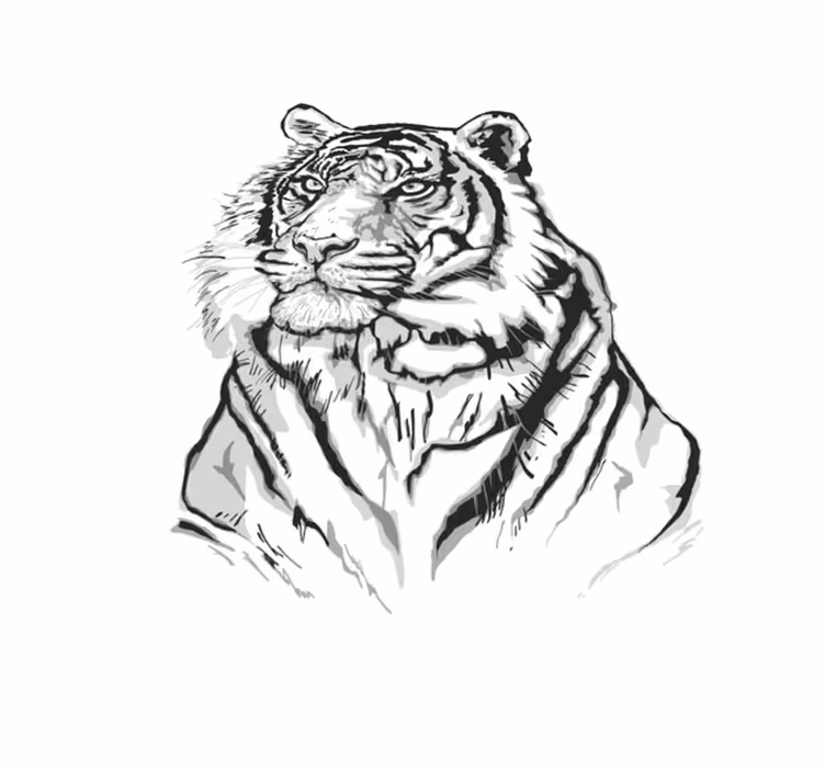 Tapis vinyle animal Visage de tigre blanc - TenStickers