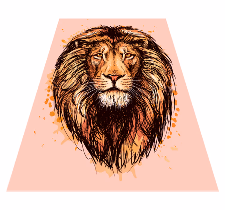 Tapis vinyle animal visage de lion majestueux - TenStickers