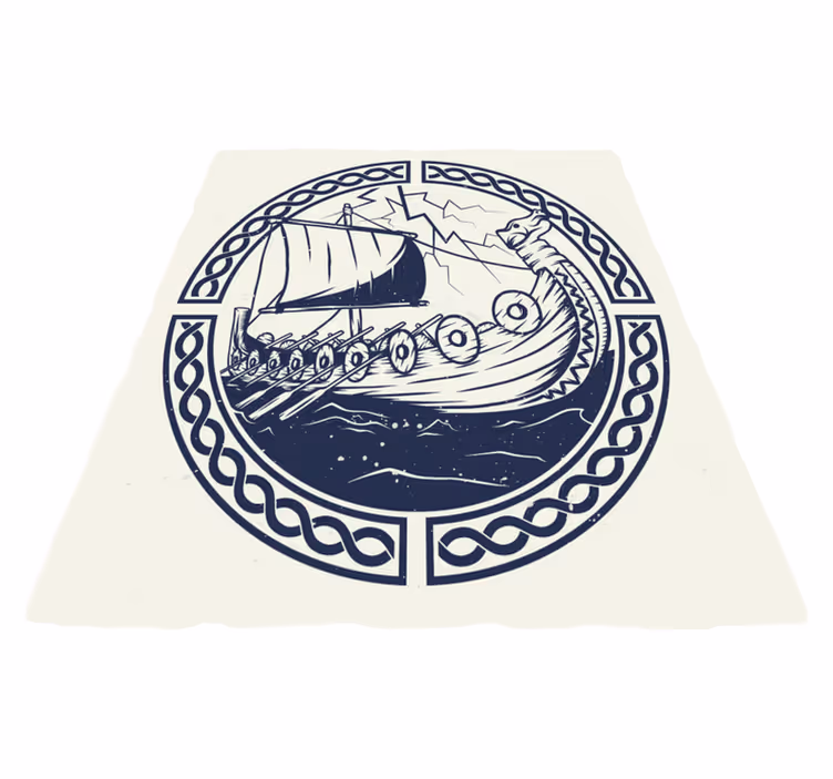 Tapis vinyle design moderne motif de bateau viking - TenStickers